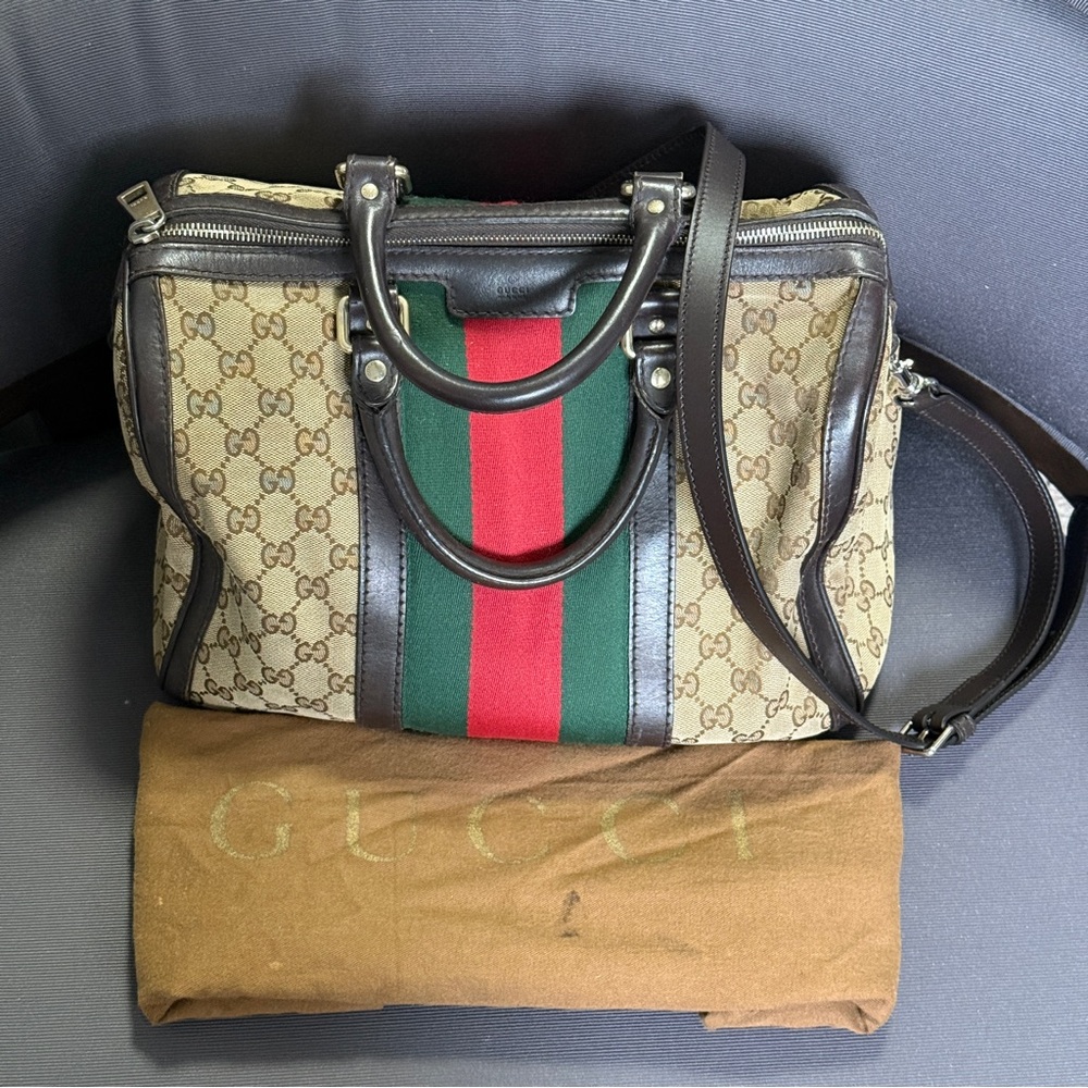 Gucci Beige and Brown Monogram Bag